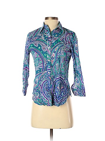 Lauren by Ralph Lauren 3/4 Sleeve Button-Down Shirt (view 1)