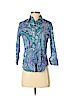 Lauren by Ralph Lauren 100% Cotton Blue 3/4 Sleeve Button-Down Shirt Size S (petite) - photo 1