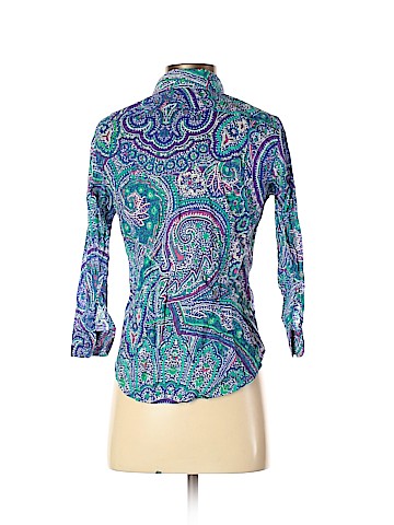 Lauren by Ralph Lauren 3/4 Sleeve Button-Down Shirt (view 2)