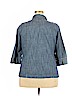 Chico's 100% Cotton Blue 3/4 Sleeve Button-Down Shirt Size XL (3) - photo 2