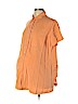 Mimi Maternity 100% Silk Orange Short Sleeve Silk Top Size L - photo 1