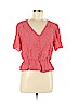 Elodie 100% Rayon Red Short Sleeve Blouse Size M - photo 1