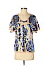 Neiman Marcus 100% Polyester Blue Short Sleeve Blouse Size S - photo 1