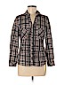 Skies Are Blue 100% Polyester Brown Long Sleeve Button-Down Shirt Size M (petite) - photo 1