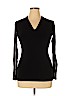 INC International Concepts Black Long Sleeve Top Size XL (petite) - photo 1