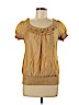 Charlotte Russe 100% Polyester Gold Short Sleeve Blouse Size M - photo 1