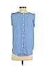 Ann Taylor LOFT 100% Polyester Blue Sleeveless Blouse Size S (petite) - photo 2