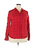 A New Day 100% Rayon Red Long Sleeve Button-Down Shirt Size XXL - photo 1