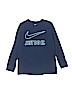 Nike 100% Cotton Blue Long Sleeve T-Shirt Size M (youth) - photo 1