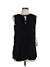Pale Sky 100% Rayon Black Sleeveless Top Size L (petite) - photo 1
