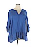 Studio JPR 100% Cotton Blue 3/4 Sleeve Blouse Size 2X - photo 1