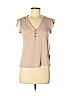 H&M 100% Linen Tan Short Sleeve Henley Size S - photo 1