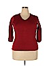 DressBarn Red 3/4 Sleeve Blouse Size XL - photo 1