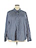 Maurices 100% Cotton Blue Long Sleeve Button-Down Shirt Size 24 (3) - photo 1