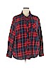 Terra & Sky 100% Cotton Red Long Sleeve Button-Down Shirt Size 3X - photo 1
