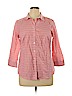 Talbots 100% Cotton Pink 3/4 Sleeve Button-Down Shirt Size 16 - photo 1