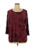 JM Collection Burgundy 3/4 Sleeve Top Size XL - photo 1