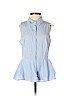 Romeo & Juliet Couture Blue Sleeveless Button-Down Shirt Size S - photo 1