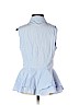 Romeo & Juliet Couture Blue Sleeveless Button-Down Shirt Size S - photo 2