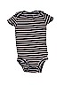 Carter's 100% Cotton Stripes Blue Short Sleeve Onesie 9-12 MO / 12 MO - photo 1