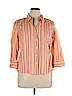 Geoffrey Beene Sport 100% Cotton Orange 3/4 Sleeve Button-Down Shirt Size 16 - photo 1