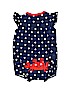 Carter's 100% Cotton Polka Dots Blue Short Sleeve Outfit 3-6 MO / 6 MO - photo 2