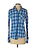 Victoria's Secret Pink 100% Cotton Blue Long Sleeve Button-Down Shirt Size S - photo 1
