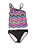Op Chevron-herringbone Black Two Piece Swimsuit Size 6 - 6X - photo 1