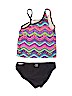 Op Chevron-herringbone Black Two Piece Swimsuit Size 6 - 6X - photo 2