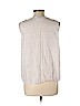 Ann Taylor LOFT 100% Cotton Ivory Sleeveless Blouse Size L (petite) - photo 2