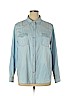 Universal Thread 100% Cotton Blue Long Sleeve Button-Down Shirt Size XL - photo 1