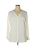 Calvin Klein 100% Polyester Ivory Long Sleeve Blouse Size XL - photo 1