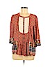 Maeve by Anthropologie 100% Rayon Orange 3/4 Sleeve Blouse Size 10 - photo 1