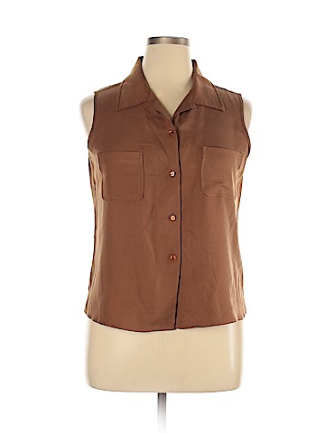 Hunt Club Sleeveless Silk Top (view 1)
