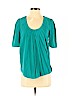 Madison Marcus 100% Silk Teal Short Sleeve Silk Top Size S - photo 1