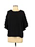 H&M 100% Polyester Black Short Sleeve Blouse Size 6 - photo 1