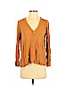 Lush 100% Rayon Orange Long Sleeve Blouse Size S - photo 1