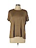 Lauren by Ralph Lauren 100% Silk Tan Short Sleeve Silk Top Size L - photo 1