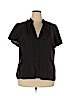 Nygard Collection 100% Silk Black Short Sleeve Silk Top Size 18 - photo 1