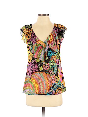 Trina Turk Short Sleeve Silk Top (view 1)
