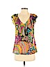 Trina Turk Orange Short Sleeve Silk Top Size S - photo 1