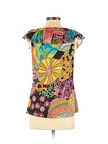 Trina Turk Short Sleeve Silk Top (view 2)