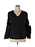 Who What Wear 100% Cotton Black Long Sleeve Blouse Size XL - photo 1
