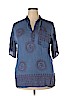 Assorted Brands 100% Cotton Blue Short Sleeve Blouse Size XXL - photo 1