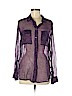 Equipment 100% Silk Purple Long Sleeve Silk Top Size M - photo 1