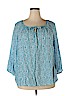 Fred David Blue 3/4 Sleeve Blouse Size 2X - photo 1
