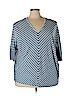 Lane Bryant Blue 3/4 Sleeve Top Size 22 - 24 Plus - photo 1