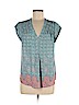 Daniel Rainn 100% Polyester Blue Short Sleeve Blouse Size M (petite) - photo 1