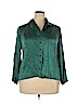 JG HOOK 100% Silk Green 3/4 Sleeve Silk Top Size 18W - photo 1