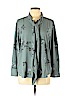 Ann Taylor 100% Polyester Gray Long Sleeve Button-Down Shirt Size L - photo 1